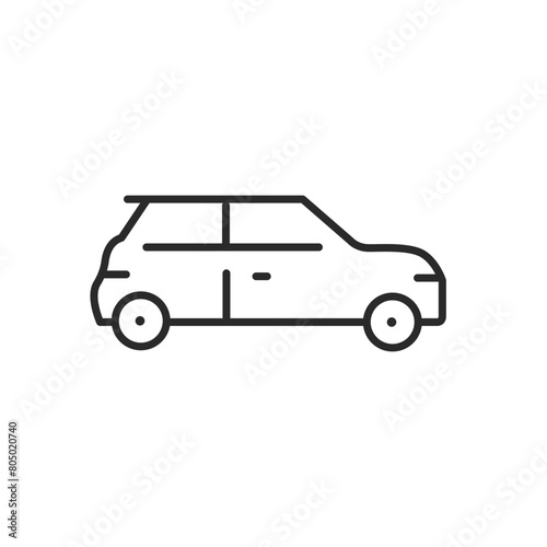 Crossover SUV icon. Simple and versatile design for representing family-friendly urban and adventure transportation. Perfect for web and app interfaces. Vector illustration photo