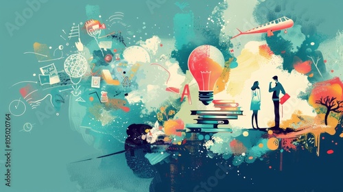 Inspiring visuals of self-directed learning: individuals exploring passions, pursuing dreams, embracing the journey of self-discovery.