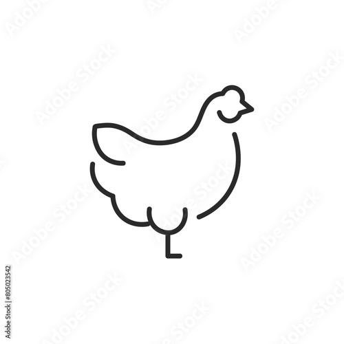 Chicken icon. Simple and clear representation of a chicken, commonly associated with farming and agriculture, representing both meat and egg production. Vector illustration