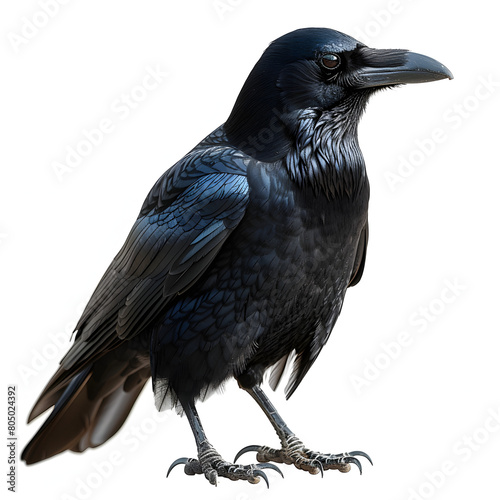 Clever crow character isolated on white background, photo, png
 photo