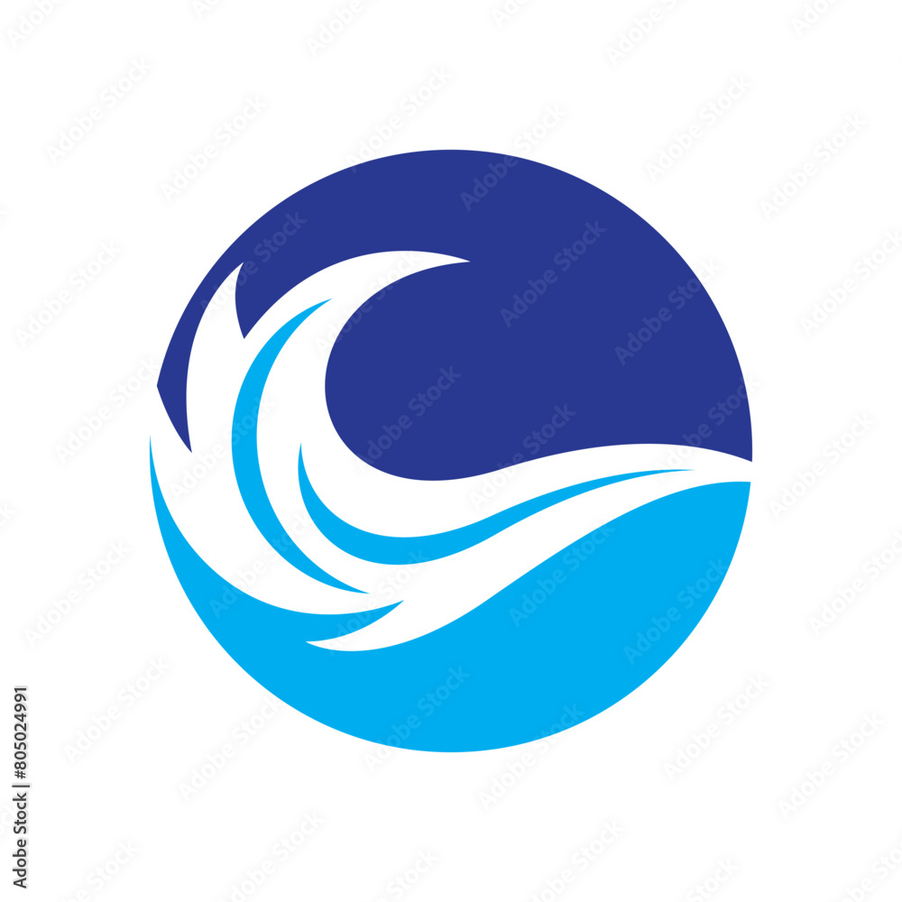 Naklejka premium blue sea water high wave design