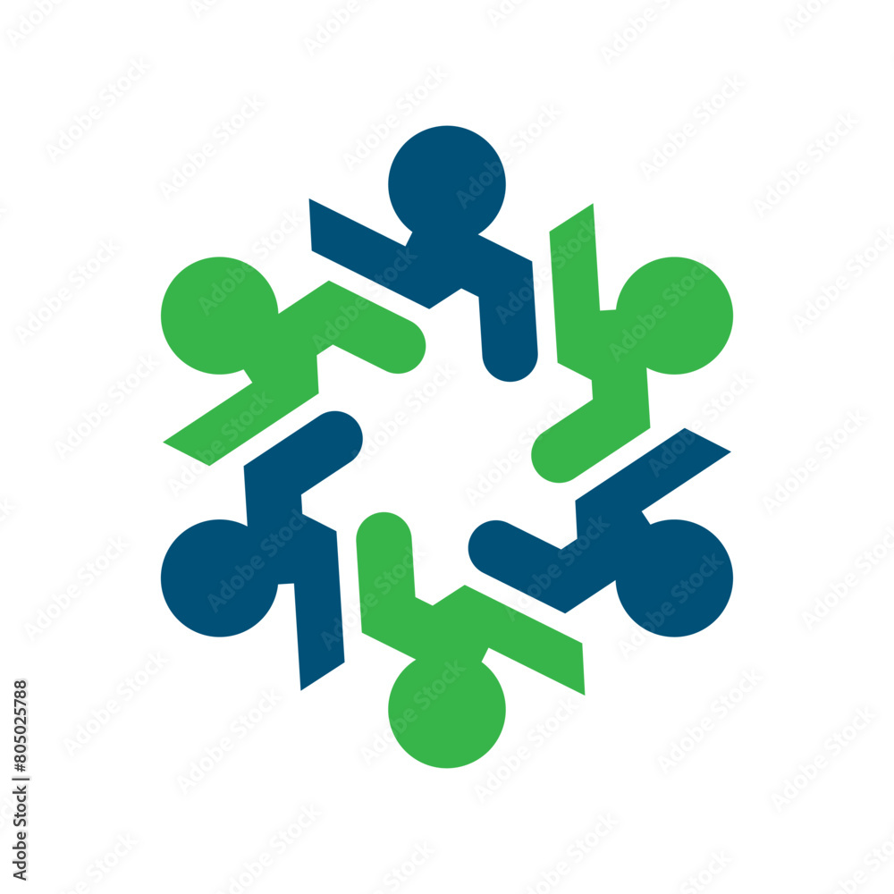 rotating successful people community logo design rotating successful people community logo design