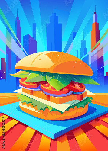 sandwich, on a white background