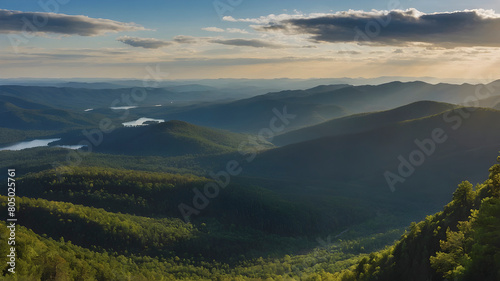 Panoramic view from a mountain peak. © Pram