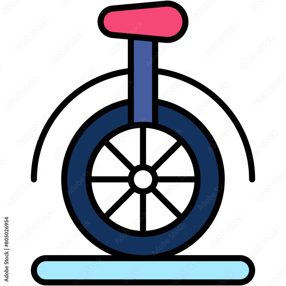 Unicycle, monocycle, circus, wheel, ride Icon