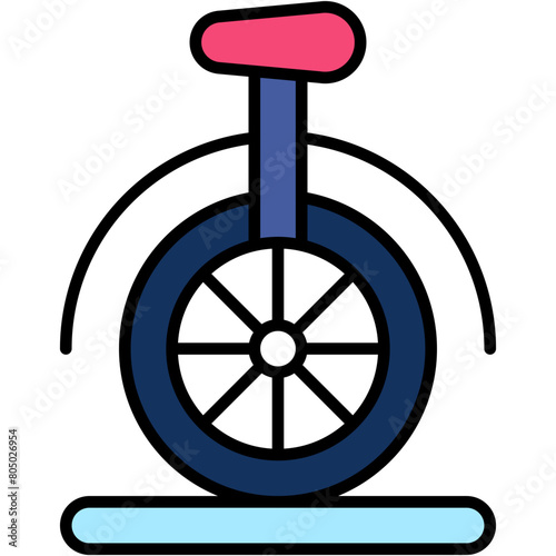 Unicycle, monocycle, circus, wheel, ride Icon