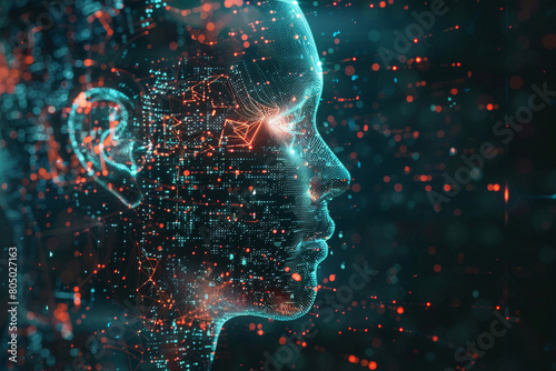 AI Machine learning in science ai network futuristic intelligence datum machine cyber digital concept.