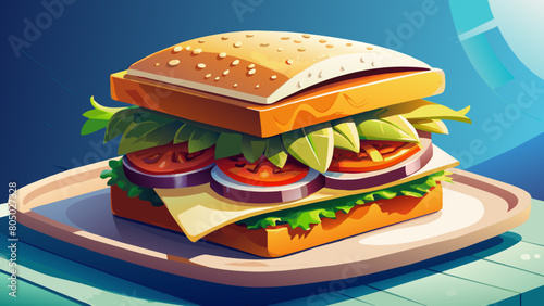 sandwich, on a white background