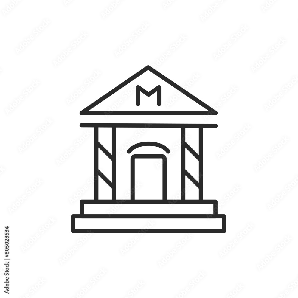 Museum building icon. Simple and recognizable icon suitable for indicating museums on maps, in travel apps, cultural guides, and educational materials. Vector illustration Museum building icon. Simple and recognizable icon suitable for indicating museums on maps, in travel apps, cultural guides, and educational materials. Vector illustration