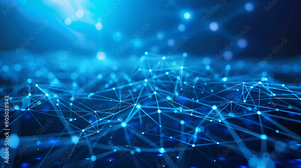 futuristic high technology blue background network networking abstract line connectivity.