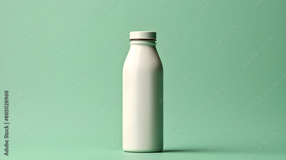 Isolated paper bottle mockup on a clean surface Isolated paper bottle mockup on a clean surface