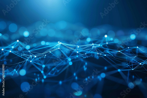 futuristic high technology blue background network networking abstract line connectivity.