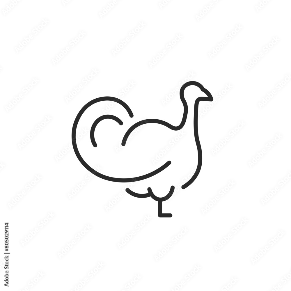 Turkey icon. A minimalistic depiction of a turkey, recognized as a symbol of Thanksgiving and the agricultural industry. Ideal for content about farming, holiday celebrations. Vector illustration Turkey icon. A minimalistic depiction of a turkey, recognized as a symbol of Thanksgiving and the agricultural industry. Ideal for content about farming, holiday celebrations. Vector illustration