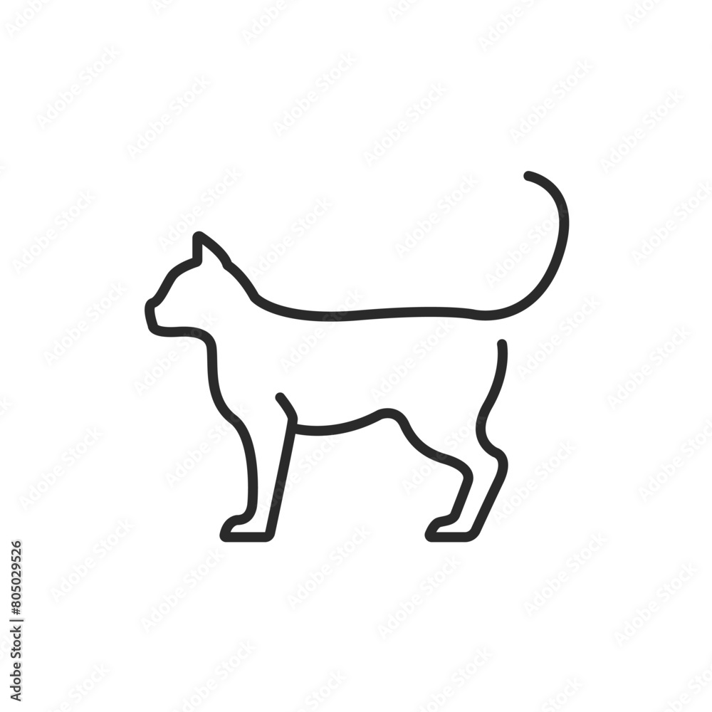 Cat icon. A minimalistic representation of a cat, a common household pet known for its independence and grace. Ideal for use in materials related to pet care, veterinary services. Vector illustration Cat icon. A minimalistic representation of a cat, a common household pet known for its independence and grace. Ideal for use in materials related to pet care, veterinary services. Vector illustration