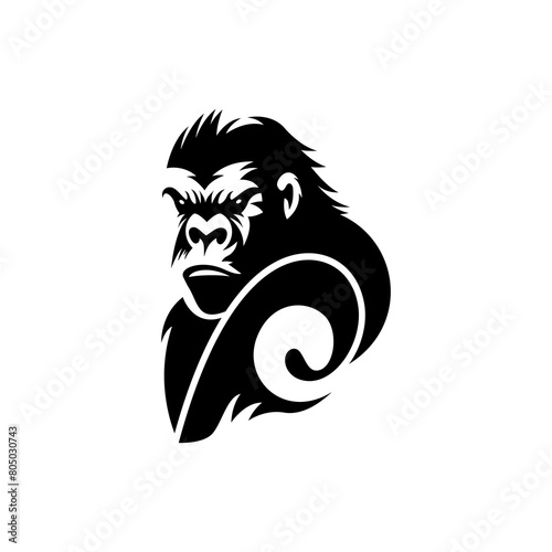 Silhouette gorilla logo design vector