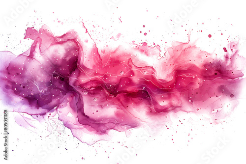 Pastel pink watercolor blob abstract background on transparent background.