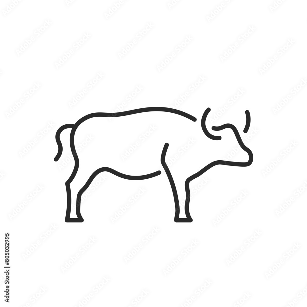 Bull icon. A stylized representation of a bull, known for its power and significance in both agriculture and financial markets. Suitable for various applications. Vector illustration