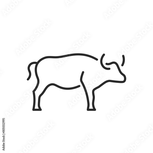 Bull icon. A stylized representation of a bull, known for its power and significance in both agriculture and financial markets. Suitable for various applications. Vector illustration