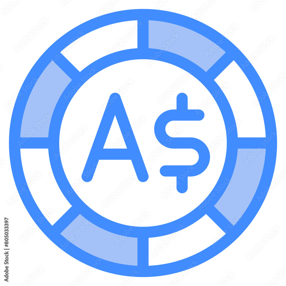 Australian dollar, coin, currency, money, cash Icon Australian dollar, coin, currency, money, cash Icon