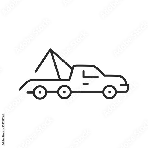 Tow truck icon. Simple tow truck icon for roadside assistance and vehicle recovery services, suitable for app and web design. Vector illustration  photo