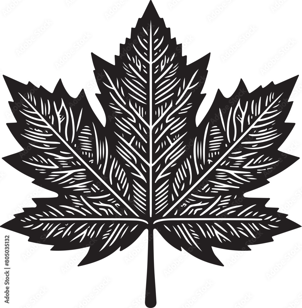 Naklejka premium black and white leaf