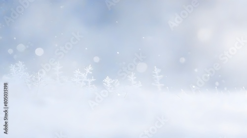 Winter forest with snowflakes and bokeh effect. Christmas background © anamulhaqueanik