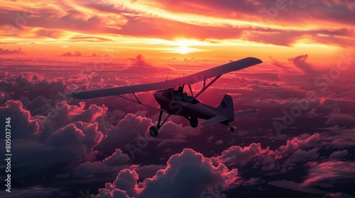 Experience Ultimate Freedom and Adventure with Ultralight Tricycle Aircraft Silhouette Soaring photo
