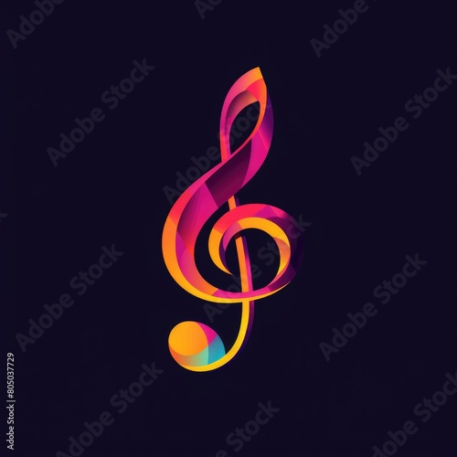 C Music Note Logo Template with Sound and Melodic Elements: Bass, Classic, DJ, and Ear Design Ideal
