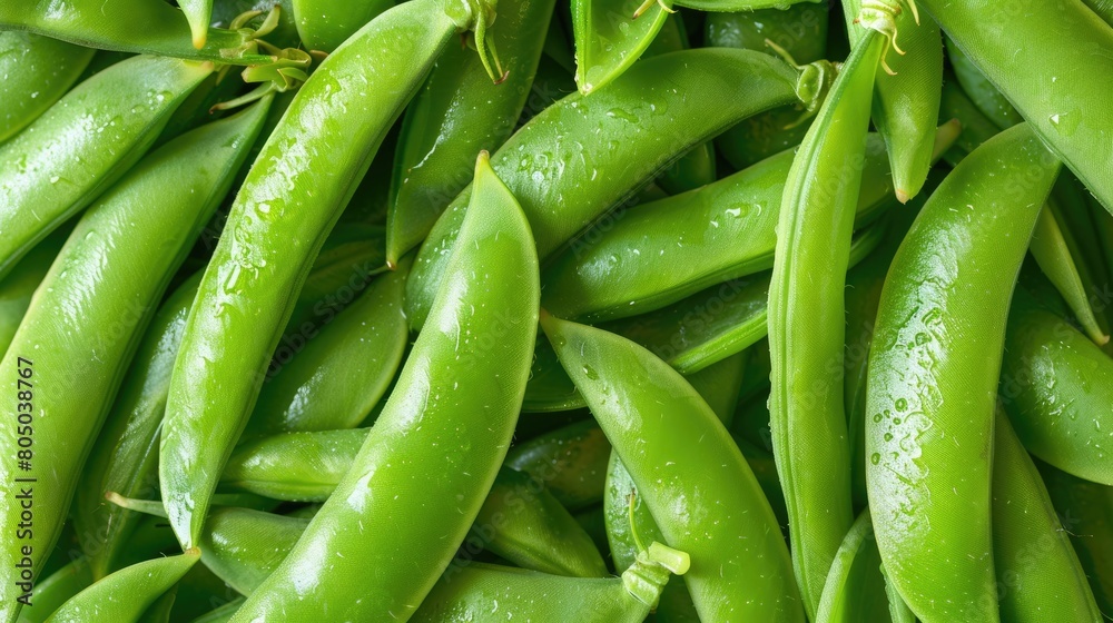 Close-Up of Fresh Green Sugar Snap Peas with Chinese Background. Healthy and Edible Food for Eating Close-Up of Fresh Green Sugar Snap Peas with Chinese Background. Healthy and Edible Food for Eating
