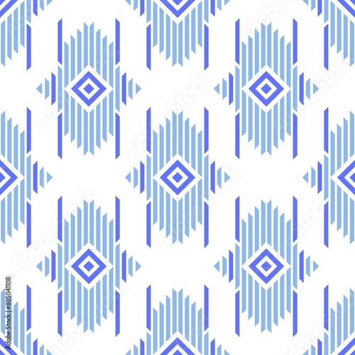 Tribal Ethnic Blue And Purplr Pattern photo