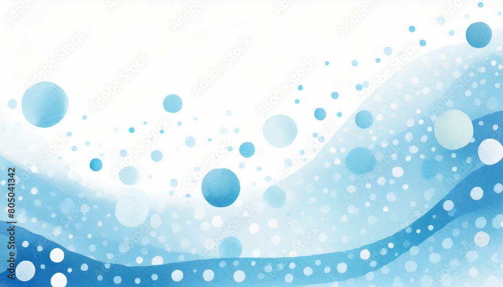 清涼感、明るめの白い背景、くっきり、青空、跳ねる大きな水玉を描くイラスト  generated by AI