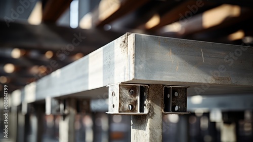 A close up of a metal structure with a shiny surface and a blurred background.