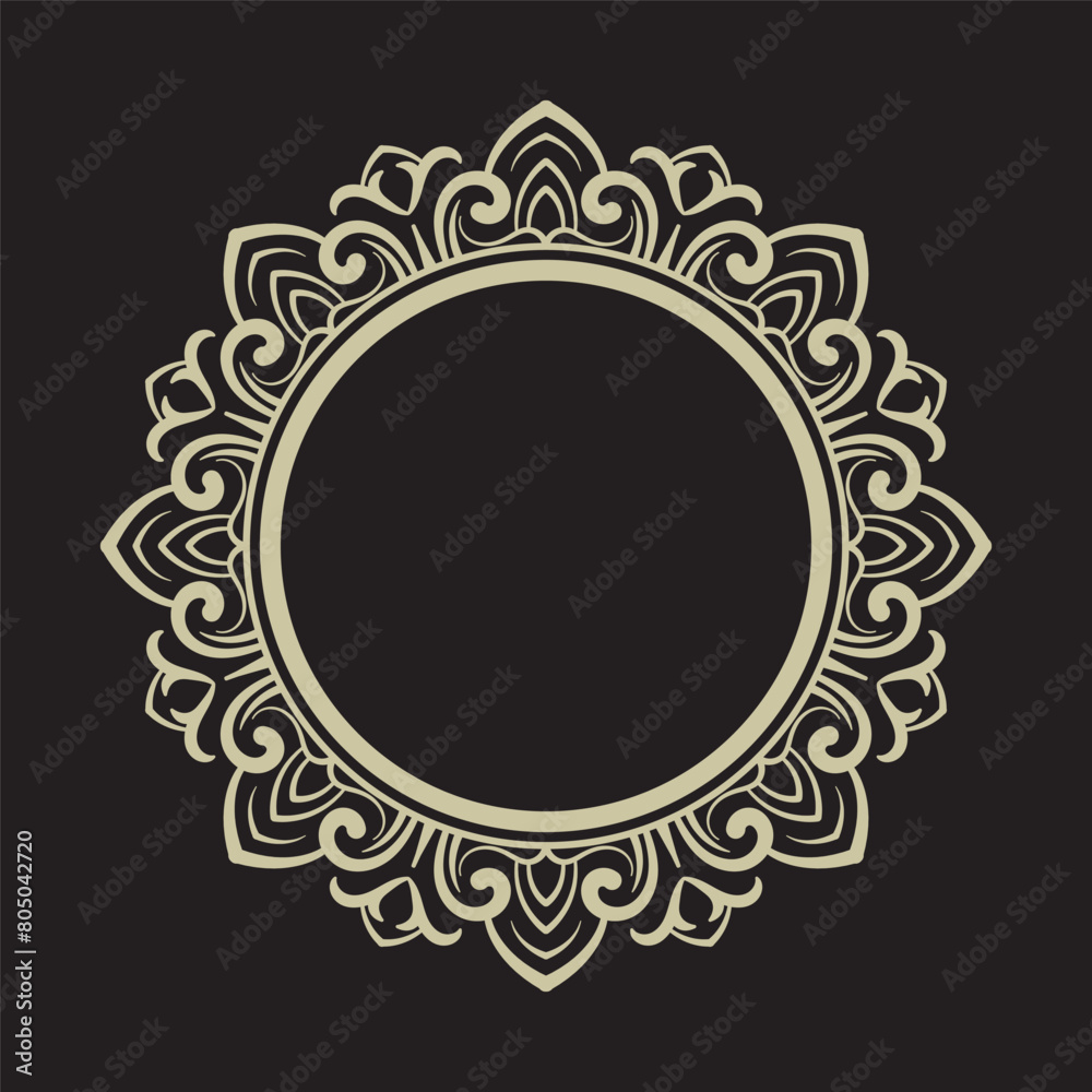 Ornamental round frame design, for logo and text Ornamental round frame design, for logo and text