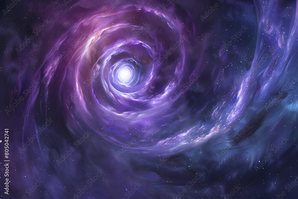 A cosmic vortex glowing with vibrant purple and pink light A cosmic vortex glowing with vibrant purple and pink light