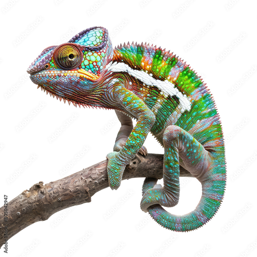 Obraz premium chameleon looking isolated on white