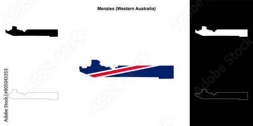 Menzies (Western Australia) outline map set