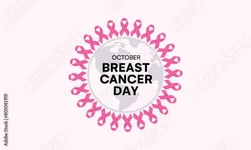 world breast cancer day, Breast cancer awareness month poster. Pink ribbon, World Cancer Day, pink ribbon, illustration