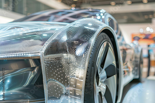 Close-up on the development process of an electric cars lightweight composite materials  photo
