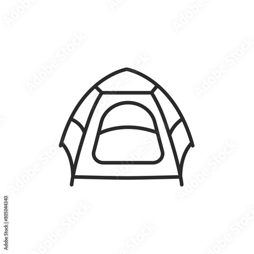 Tent icon symbolizing camping and outdoor activities. Ideal for use in travel brochures, outdoor adventure guides, camping gear shops, and recreational websites. Vector illustration