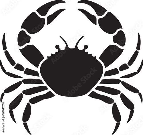 Crab silhouette on white background. Logo style