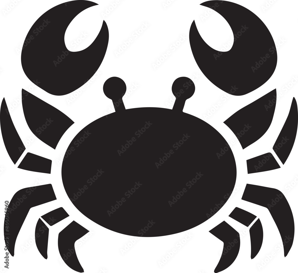 Crab silhouette on white background. Logo style Crab silhouette on white background. Logo style
