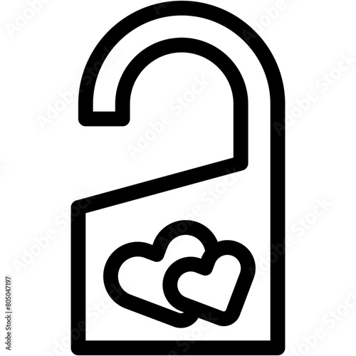 honeymoon, Door Knob, heart, hotel, love Icon