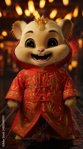 a cute animal in Asian clothes © vimp