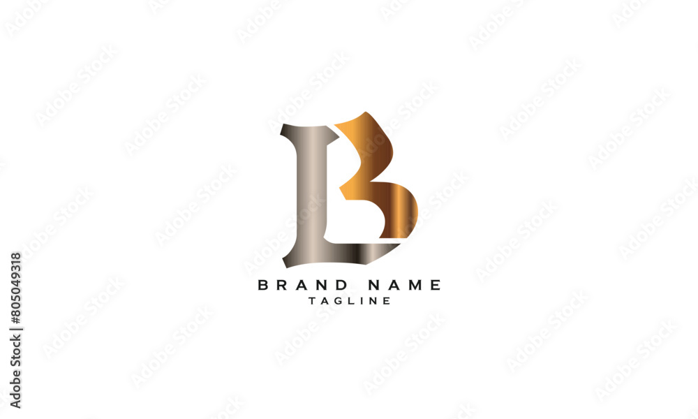 LB, BL, L3, 3L, Abstract initial monogram letter alphabet logo design