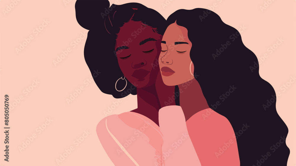 A black woman embraces her friend and they look to ea