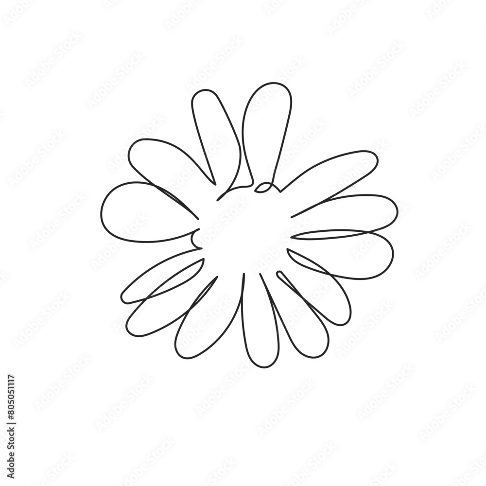 Line drawing of flowers. Continuous line drawing icon. Vector illustration Line drawing of flowers. Continuous line drawing icon. Vector illustration
