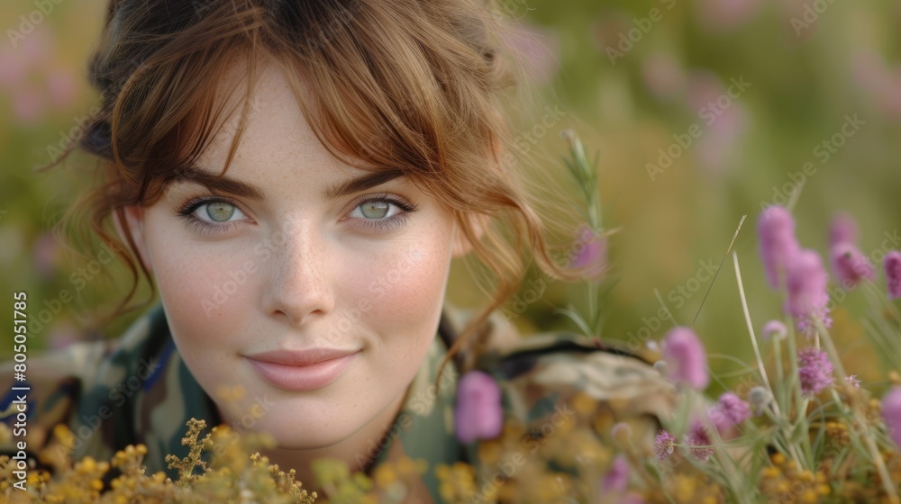 Naklejka premium female soldier