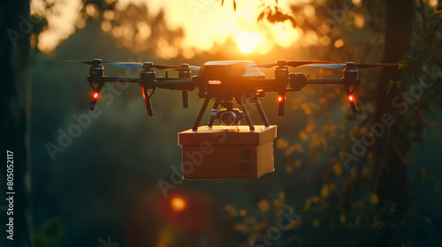 Internationaler Tag der Postbeamten am 01. Juli Paketzusteller vs Drohne Paketzustellung mit Drohne Generative AI