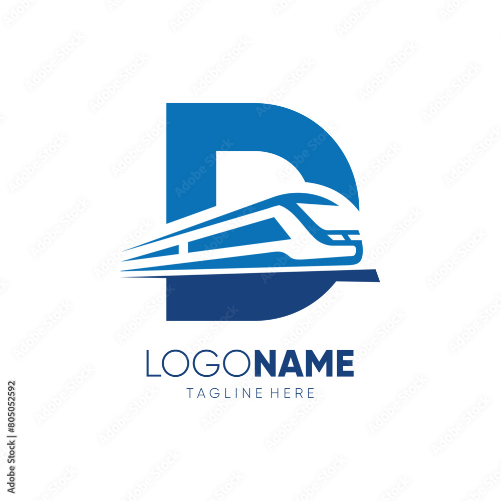 Letter D Fast Train Logo Design Vector Icon Graphic Illustration Letter D Fast Train Logo Design Vector Icon Graphic Illustration