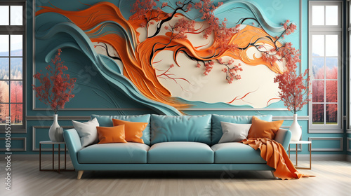 Let the peaceful energy of this abstract design transform your space into a tranquil oasis.